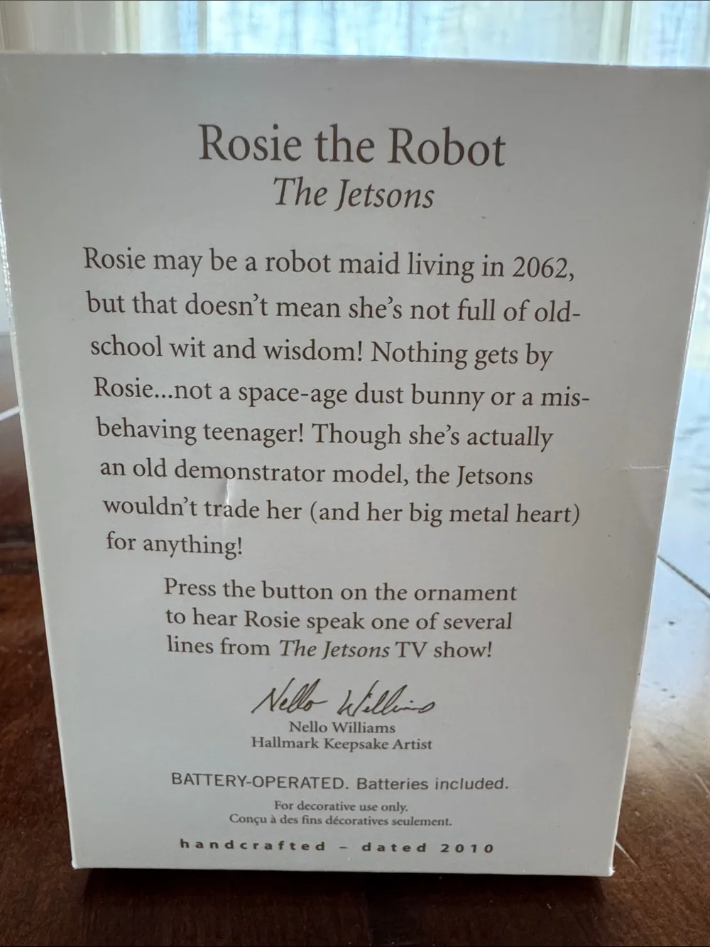 Rosie The Robot The Jetsons Magic Sound 2010 Hallmark Keepsake Ornament